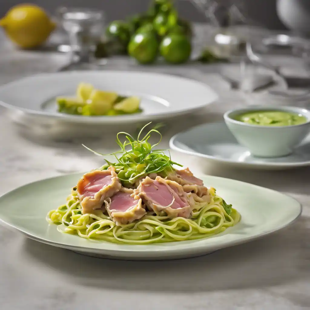 Fettuccine with Tuna Fritter