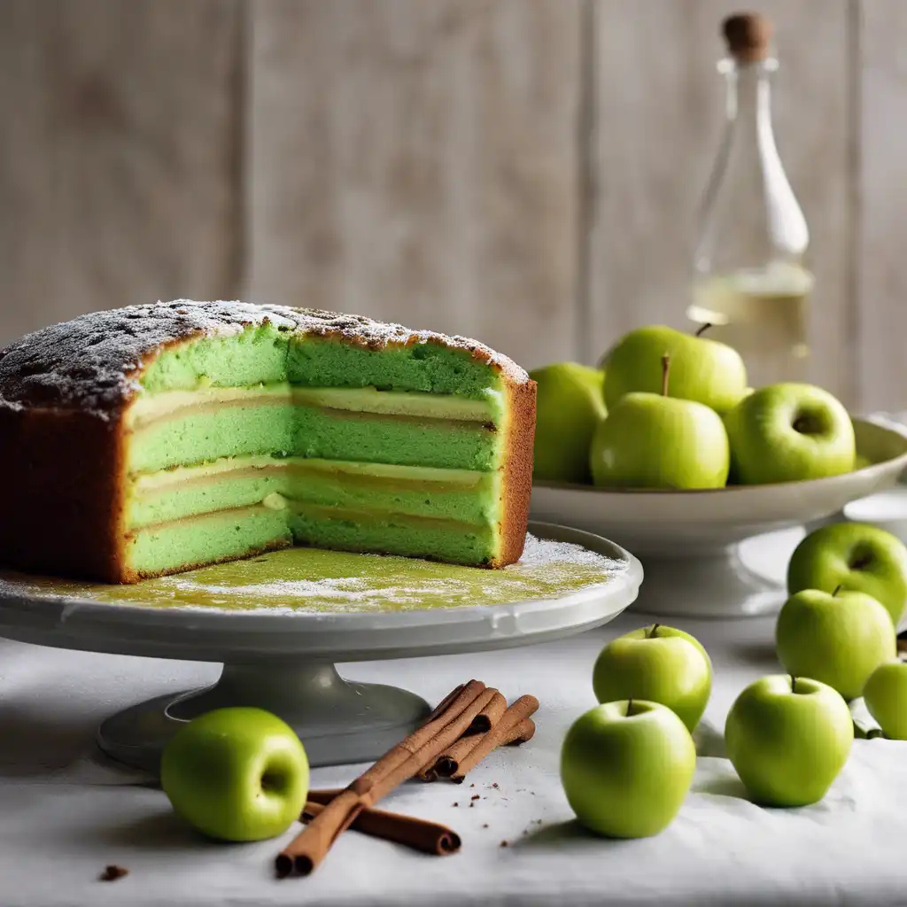 Green Cake in the Oven