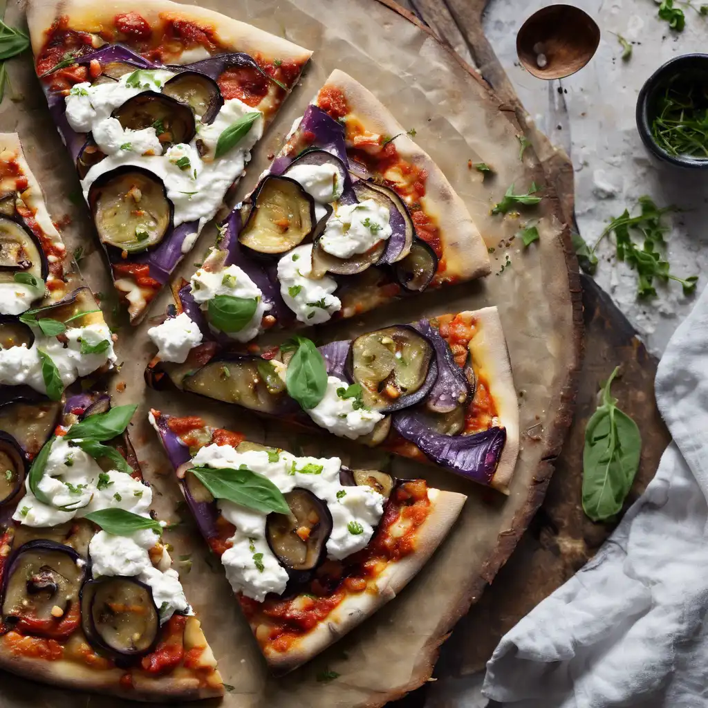 Eggplant and Cottage Cheese Pizza