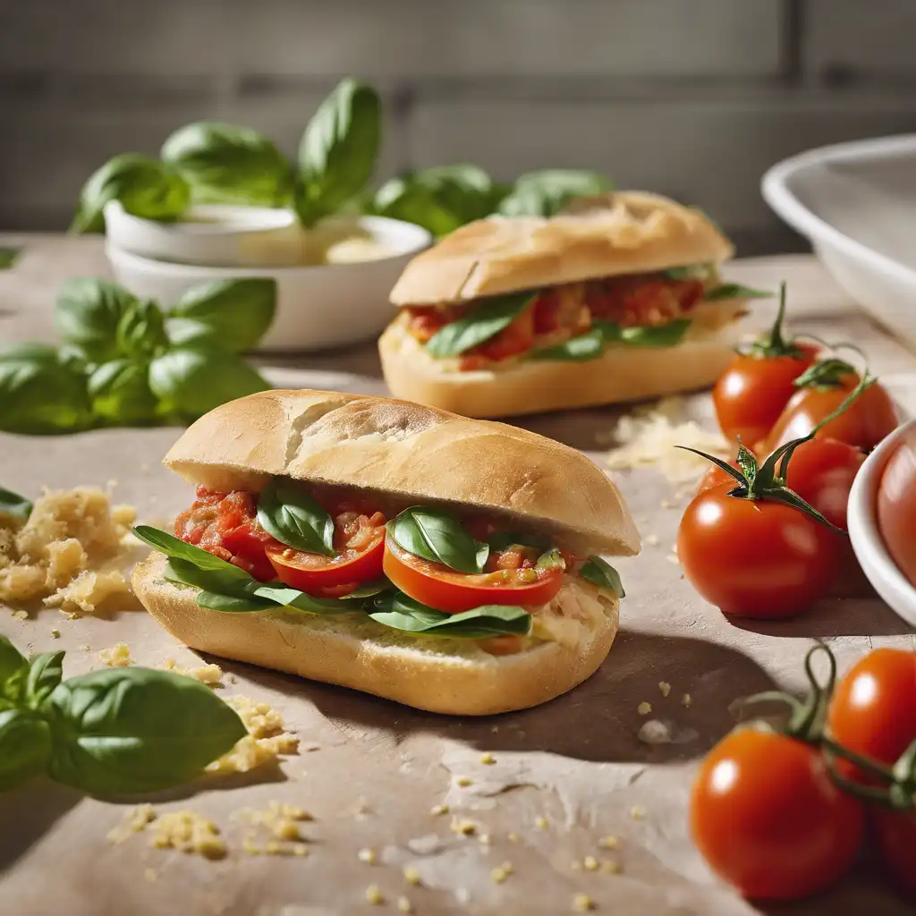 Basil and Tomato Casserole Sandwiches