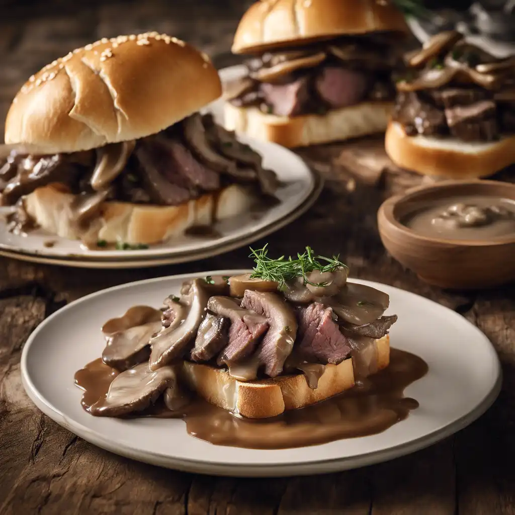 Beef Sandwich with Mushroom Gravy