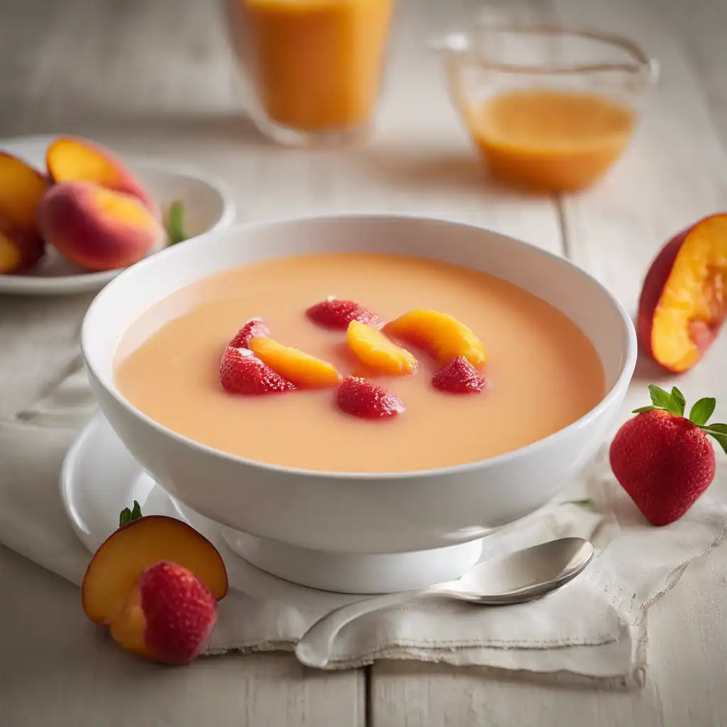 Cold Peach Soup with Strawberry and Orange