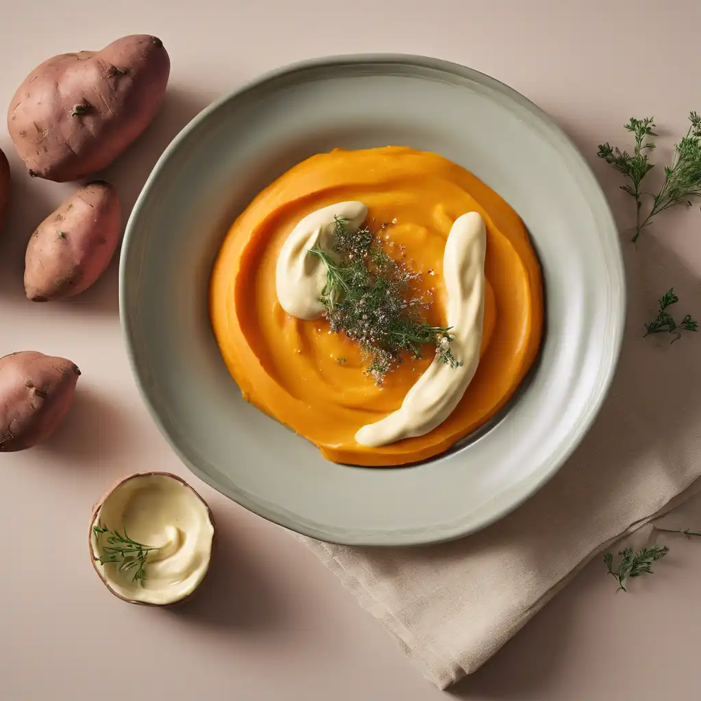 Sweet Potato Cream with Thyme Butter