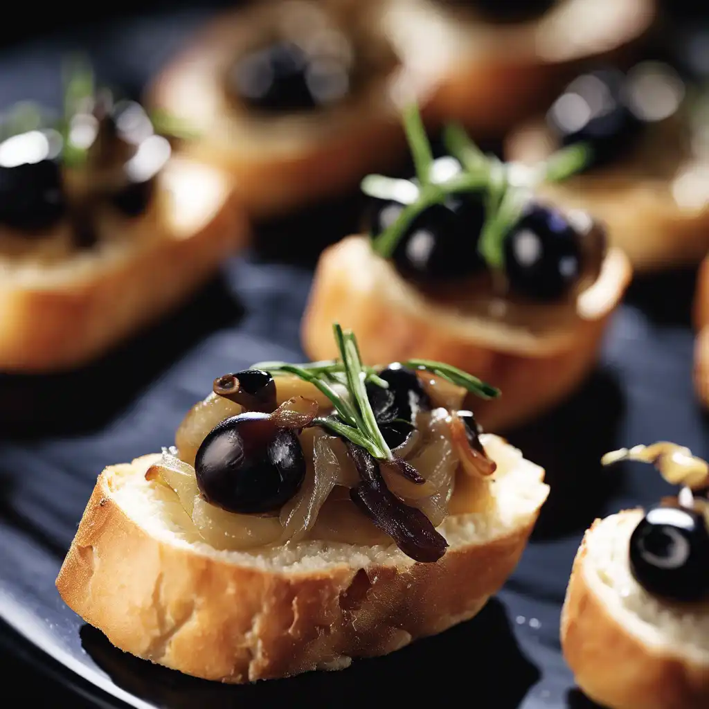 Onion and Anchovy Crostini