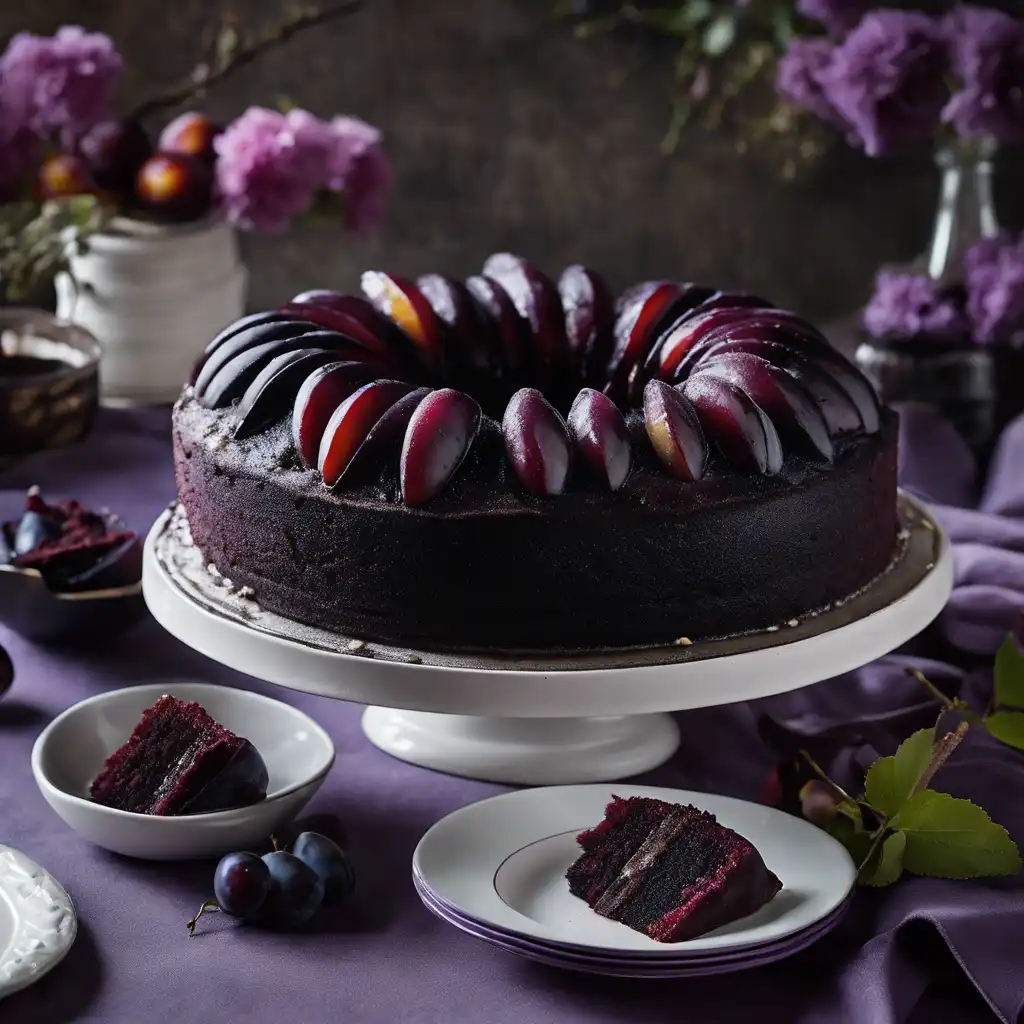 Black Plum Cake with Filling