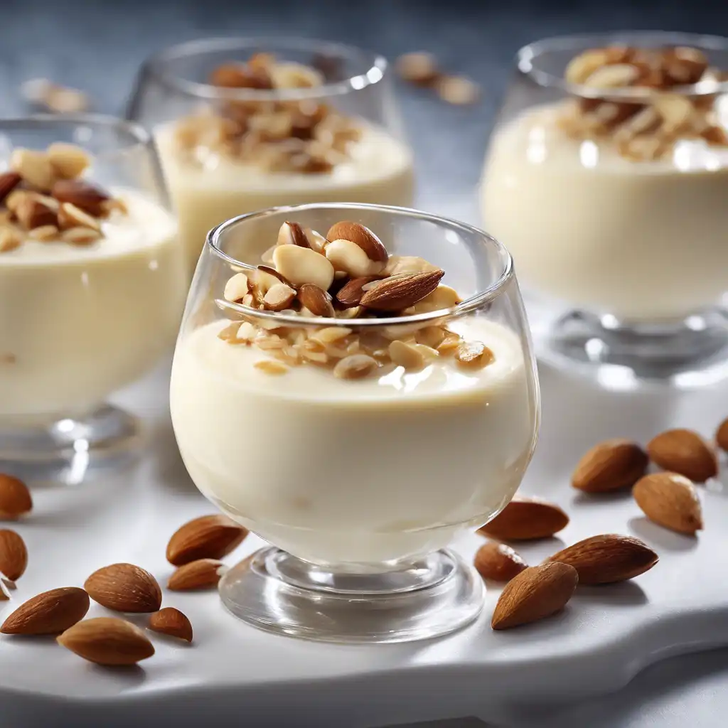 Creamy Milk Pudding with Toasted Almonds