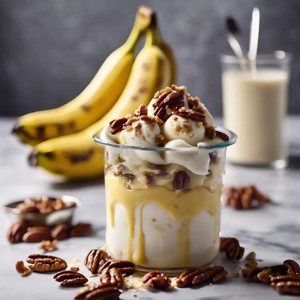 Creamy Banana and Pecan Sundae