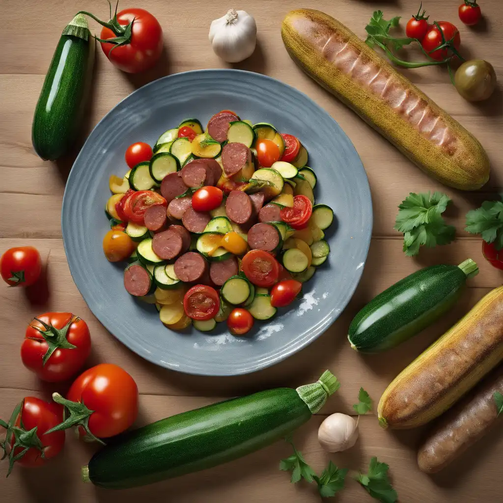 Zucchini with Tomatoes and Sausages