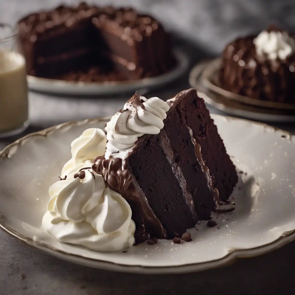 Chocolate Cake with Whipped Cream