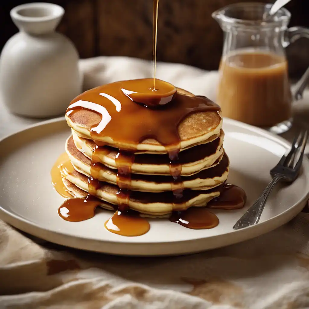 Buttermilk Pancakes with Caramel Sauce