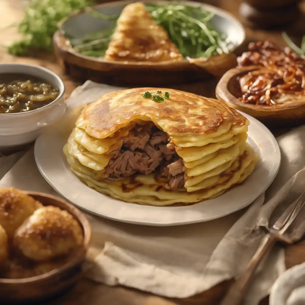 Onion Pancake Stuffed with Meat