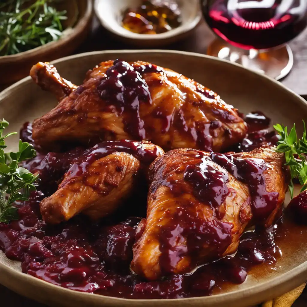 Wine-Glazed Chicken (Galinha-d'angola with Red Wine Sauce)