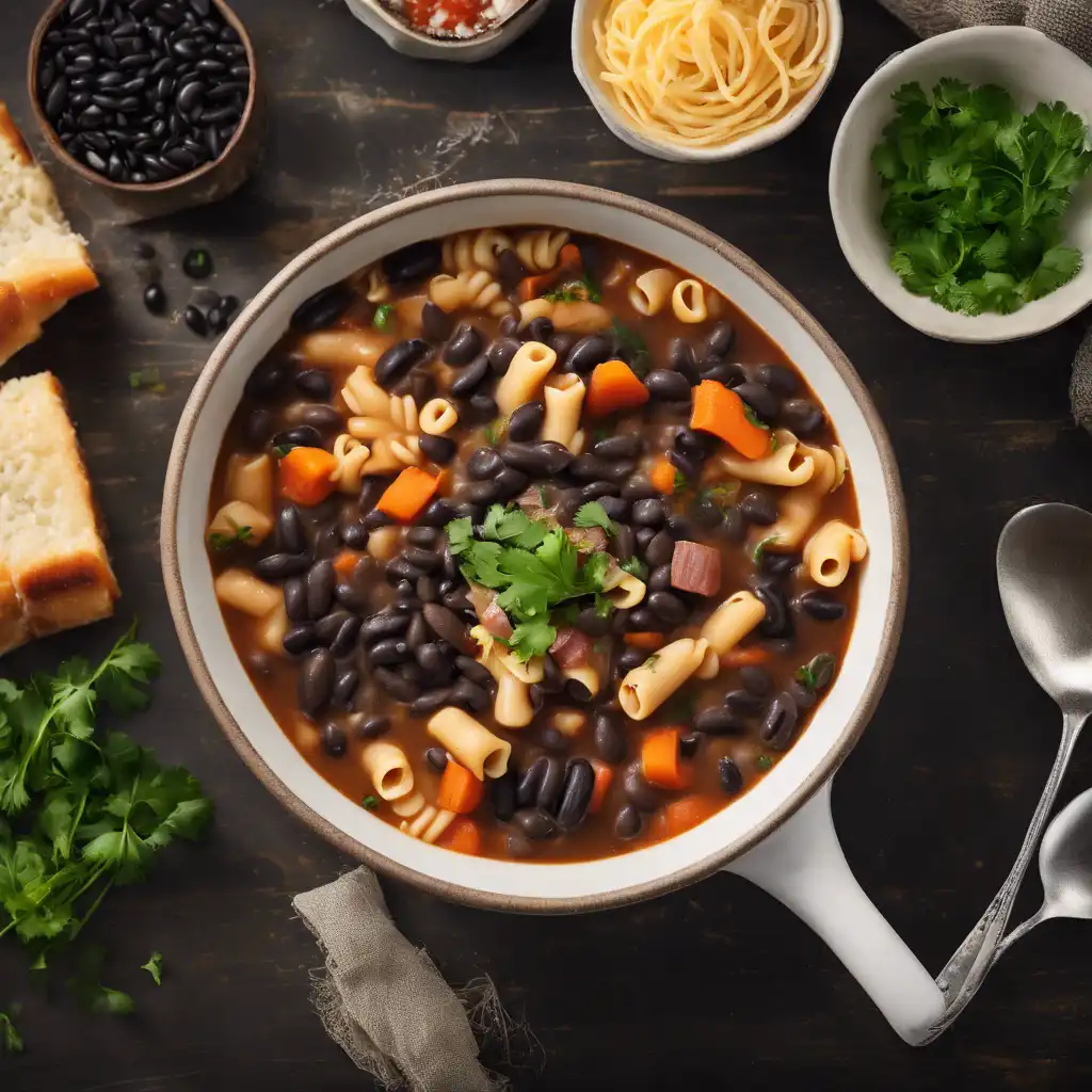 Pasta and Bean Stew (Macaroni and Black Bean Soup)