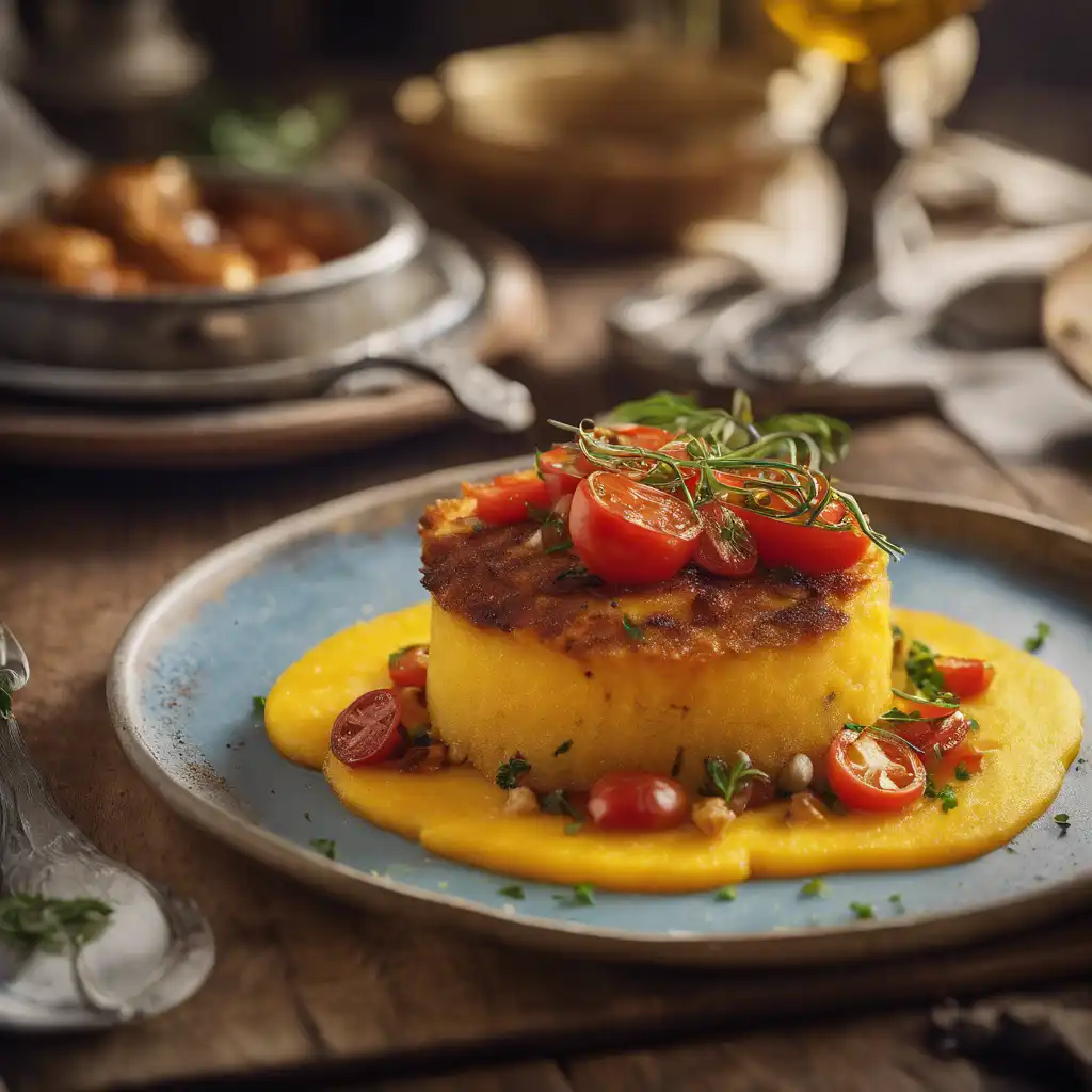 Polenta Chicken Cake (Polenta Cake with Chicken)