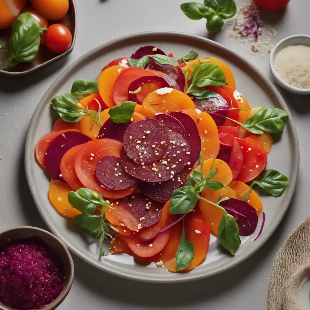 Tomato and Vegetable Salad with Sesame Sauce