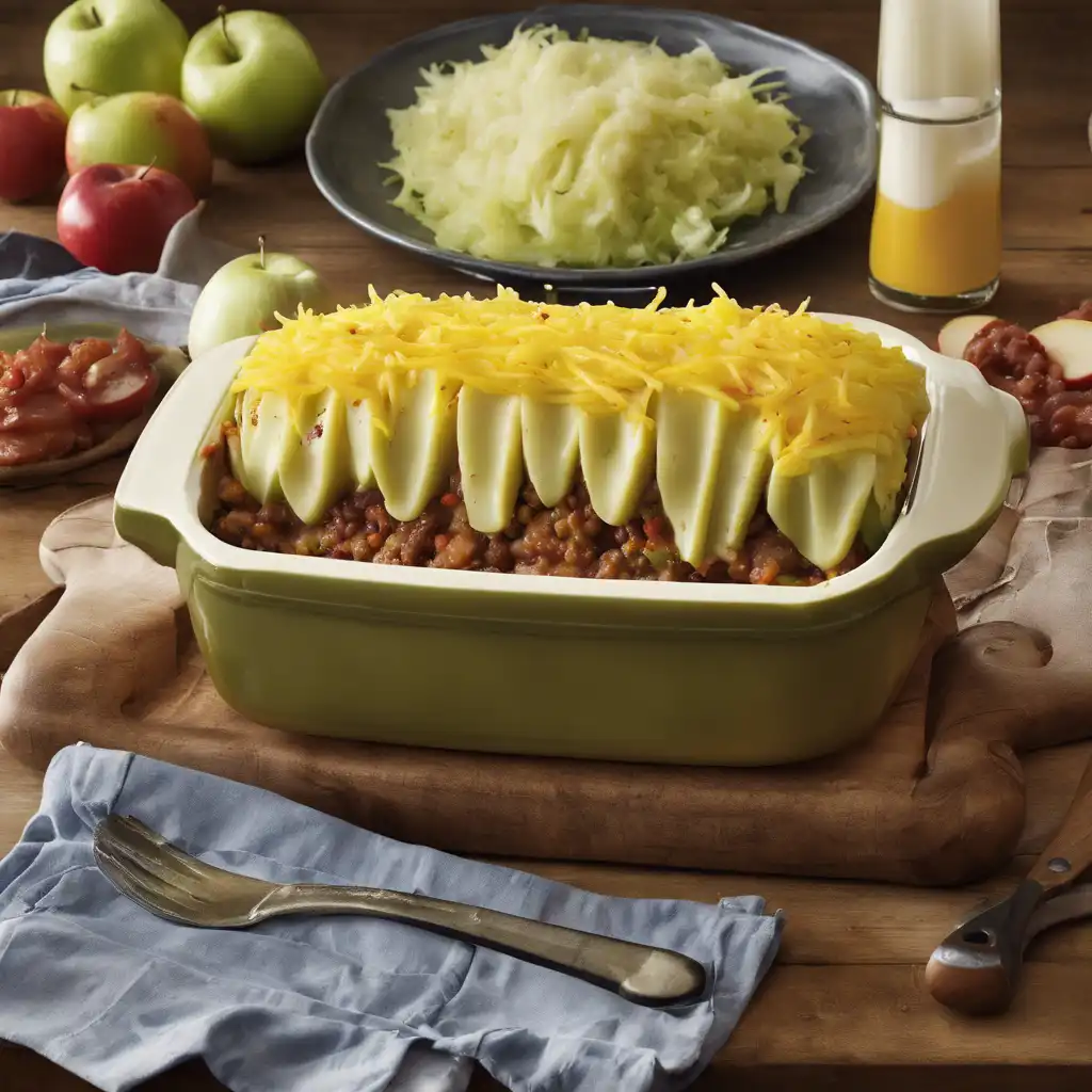 Hot Dog Shepherd's Pie with Cabbage and Apple