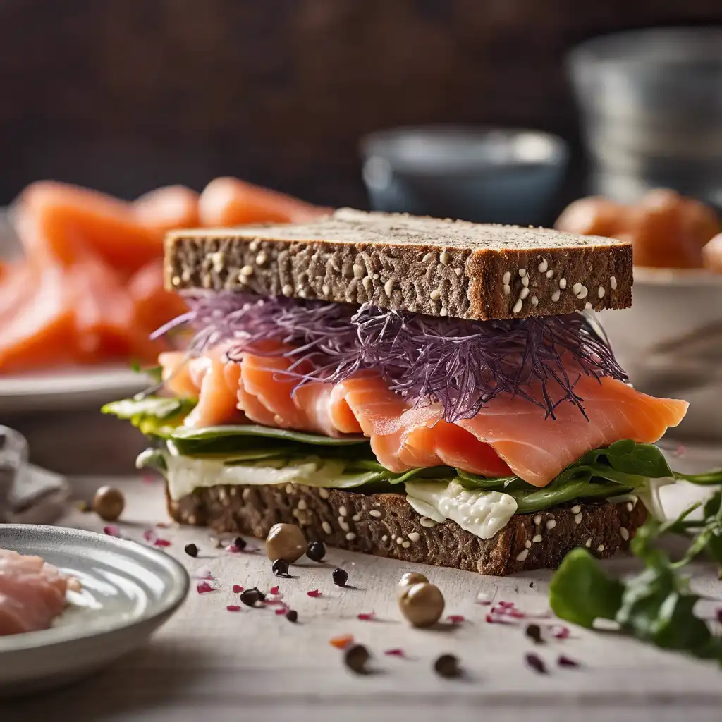 Pumpernickel Trout Sandwich with Smoked Salmon