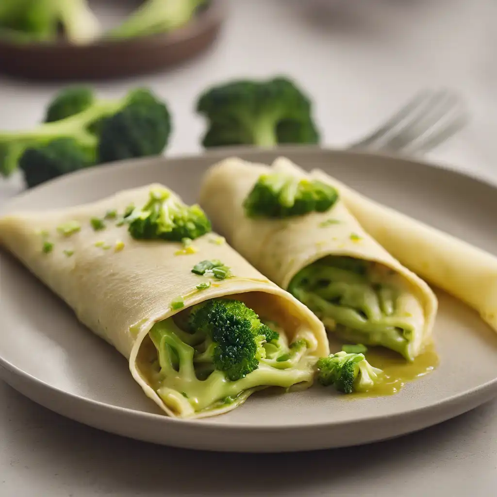 Wheat Crepe with Broccoli Filling