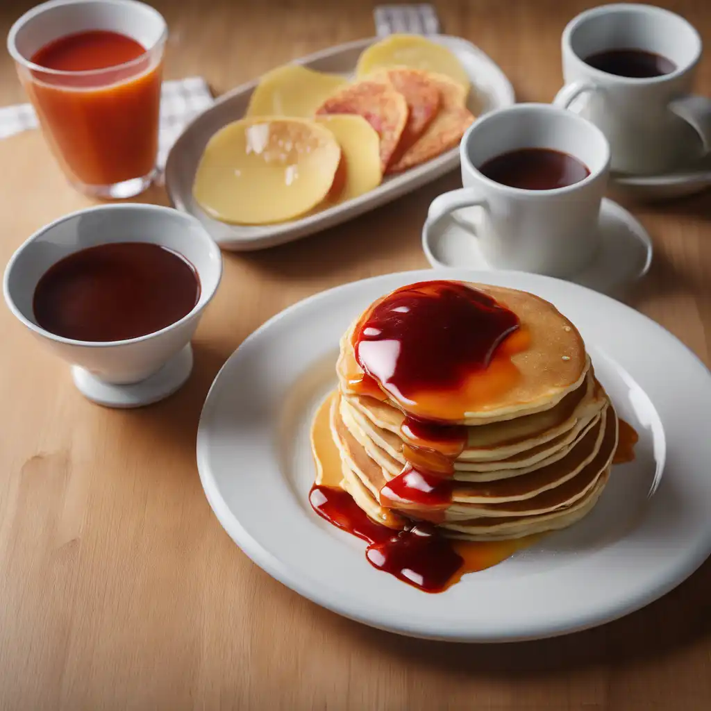 American Pancake with Cup and Sweet-Sour Sauce