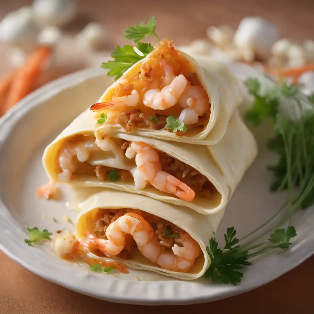 Carrot Cake Crepe with Shrimp Filling