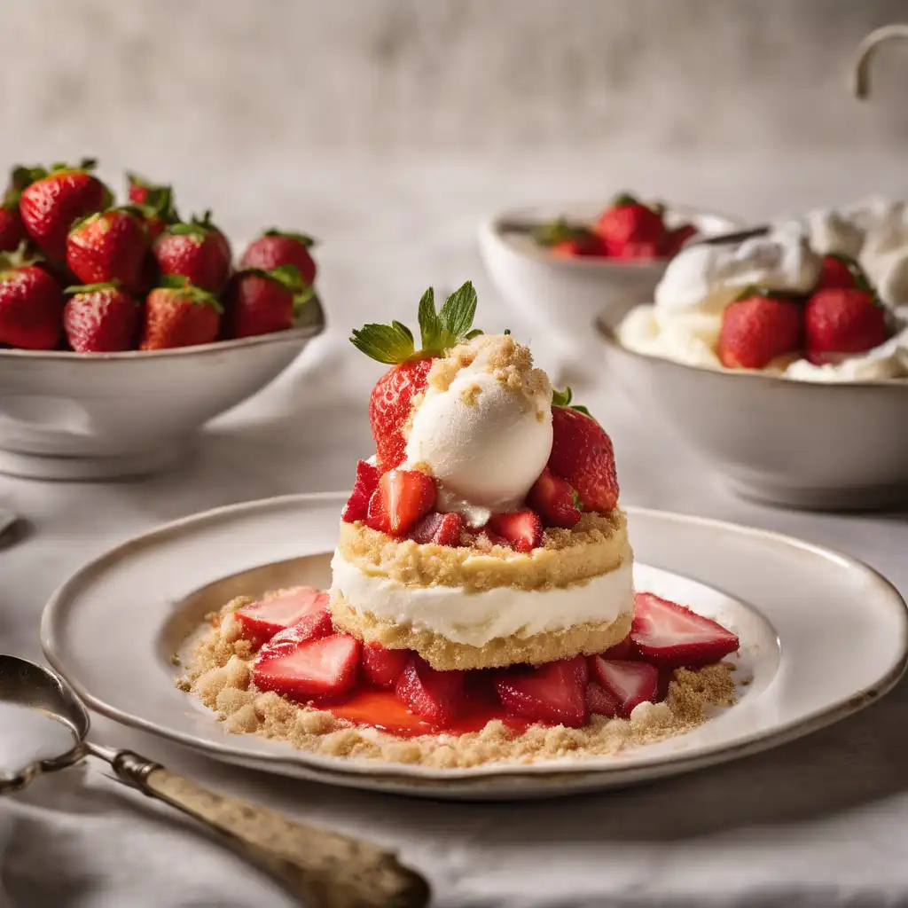 Strawberry Shortcake with Rum Passo Sorbet