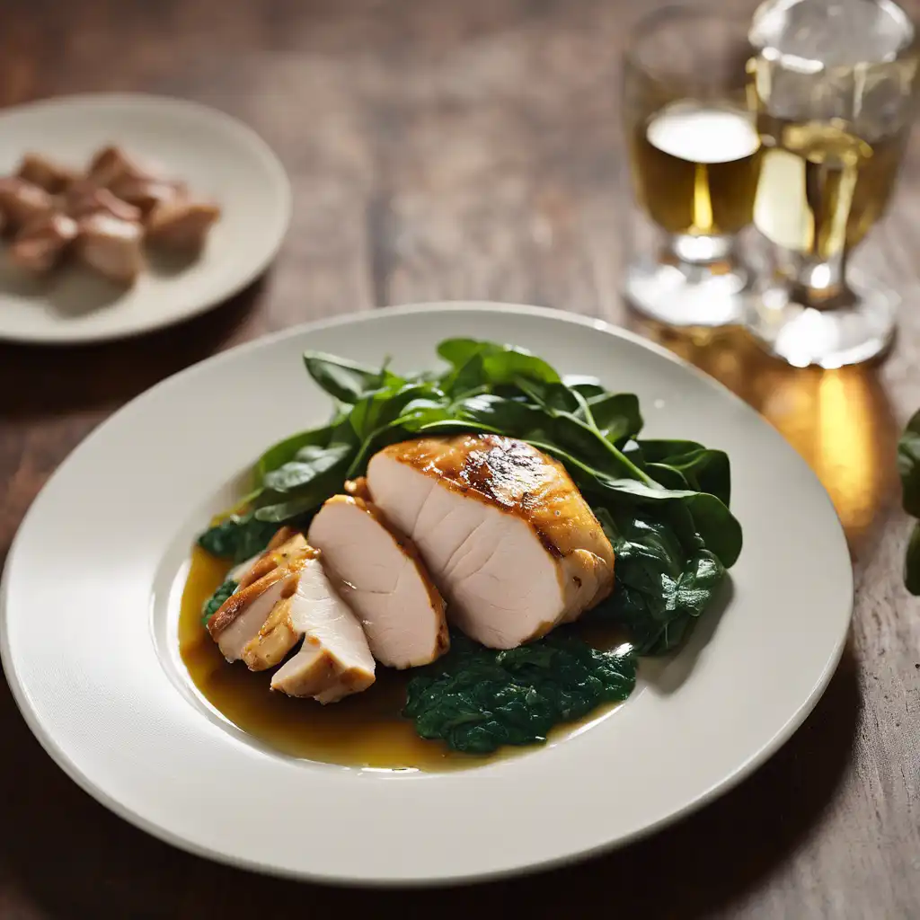 Roasted Chicken Breast with Spinach