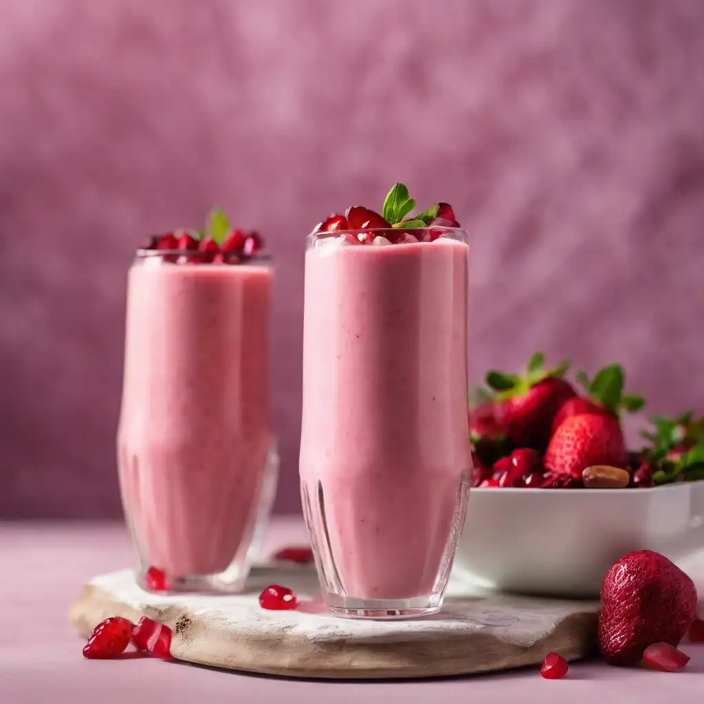 Strawberry Yogurt Smoothie with Pomegranate and Date