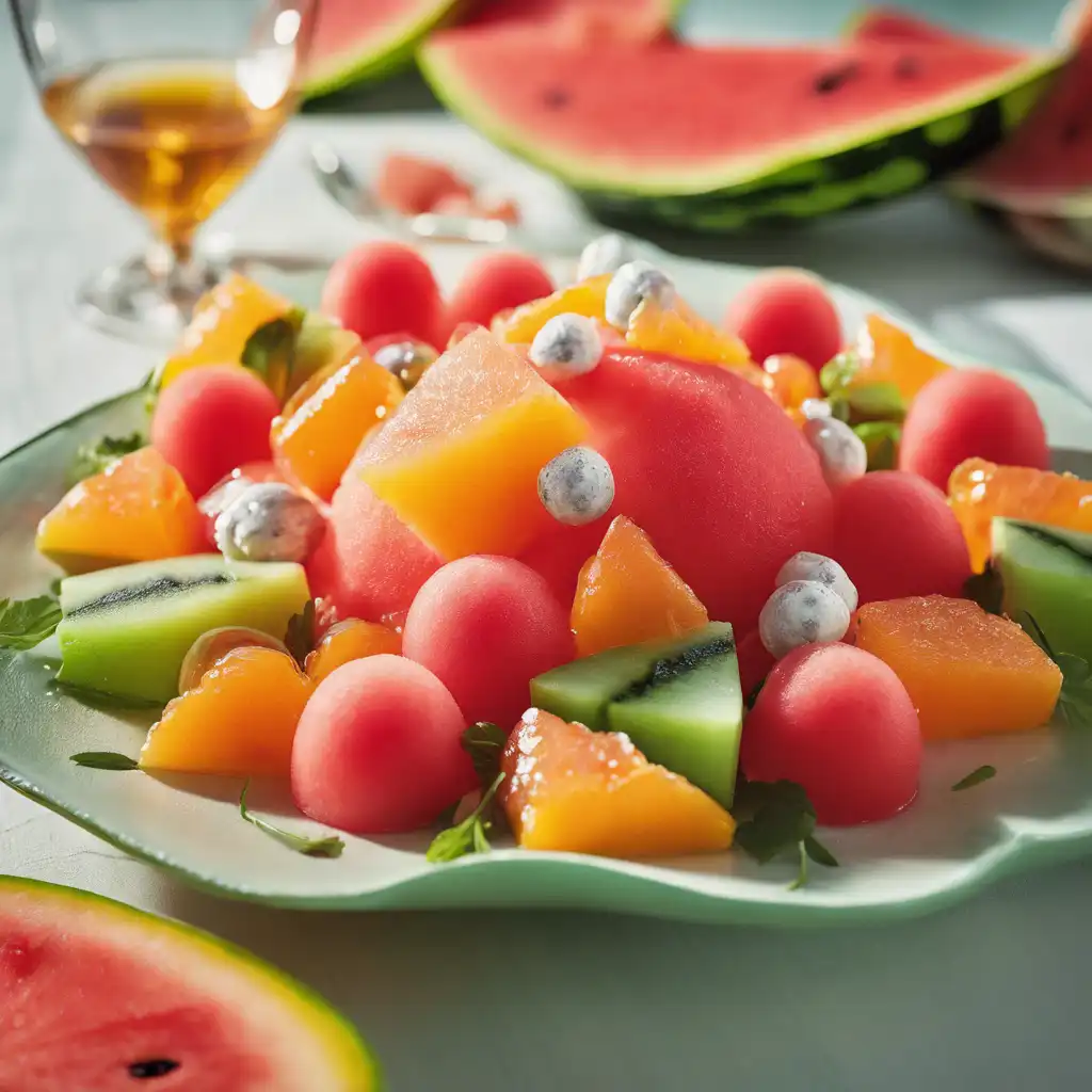 Melon and Watermelon Salad with Orange Liqueur