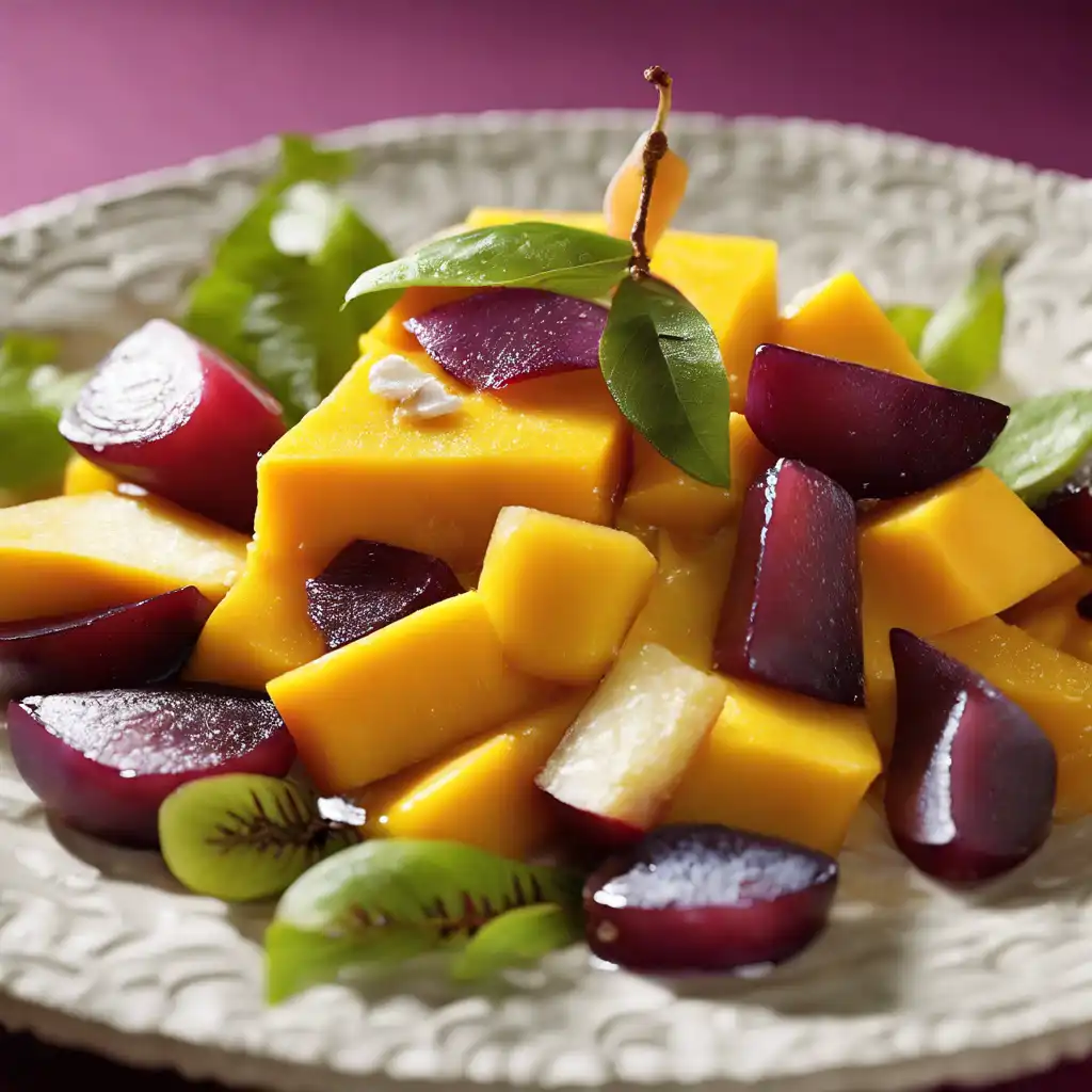 Mango, Pear, Plum, and Cardamom Salad