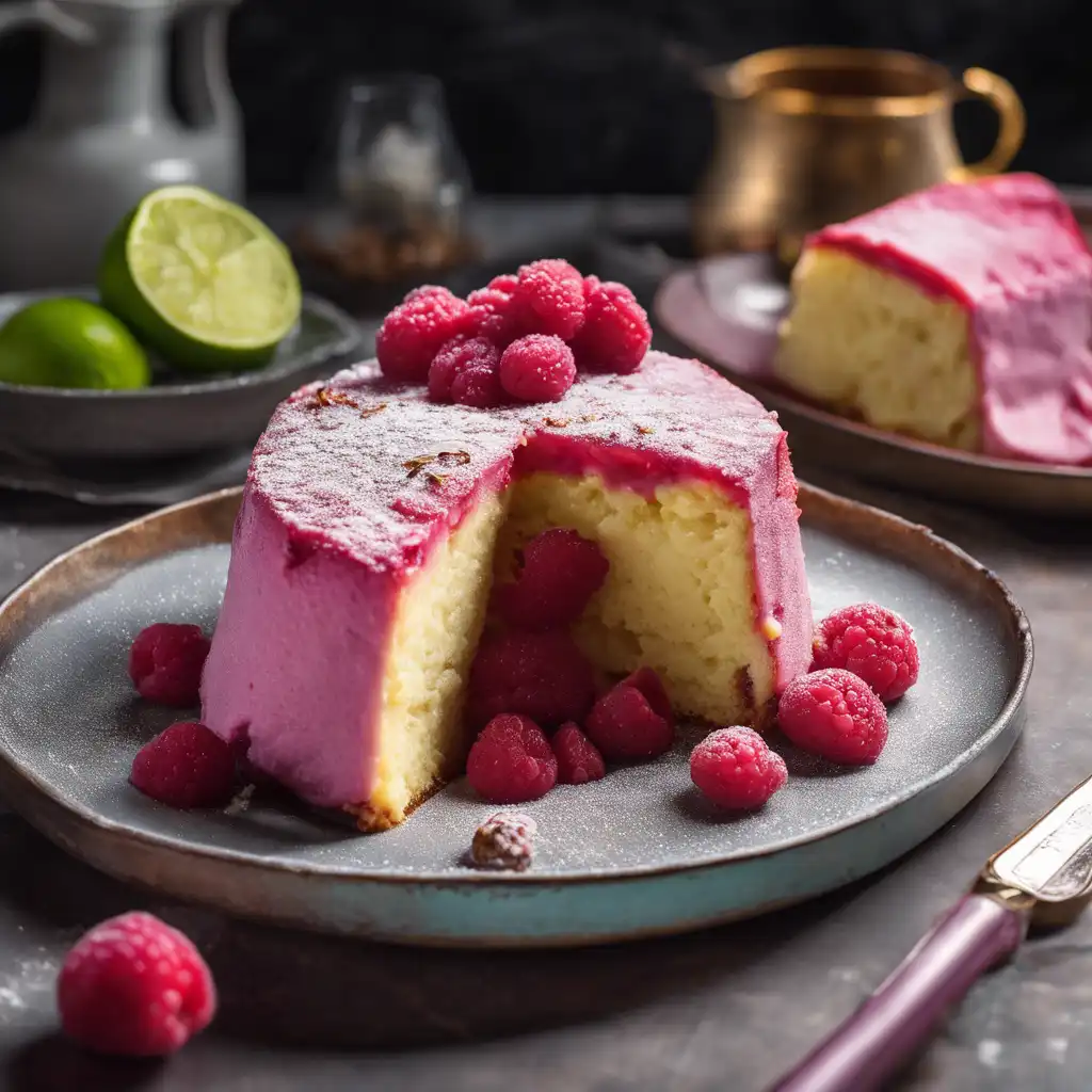 Ricotta Cake with Raspberry Gelato