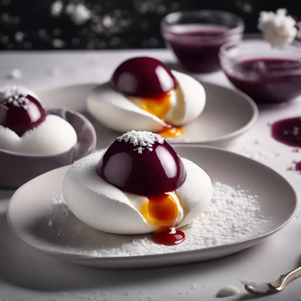 Snowy Eggs with Plum Sauce