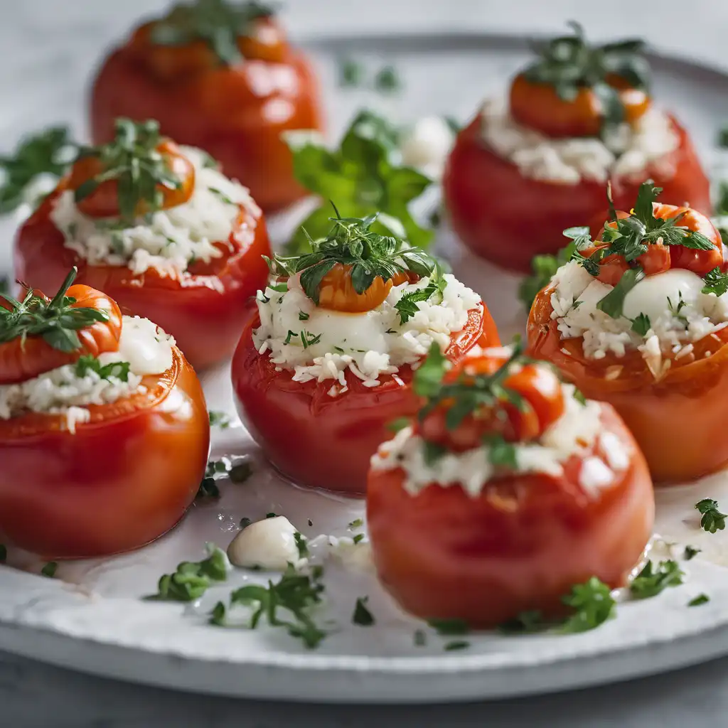 Stuffed Tomatoes with Rice and Mozzarella