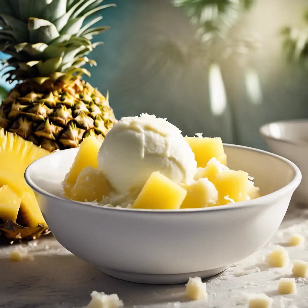 Pineapple with Coconut Ice Cream