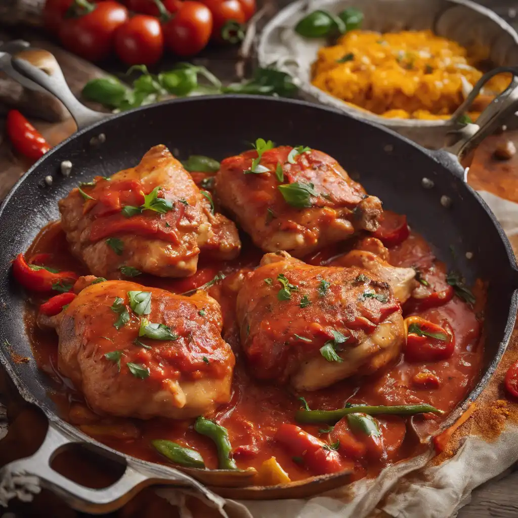 Chicken Thighs with Tomato and Peppers