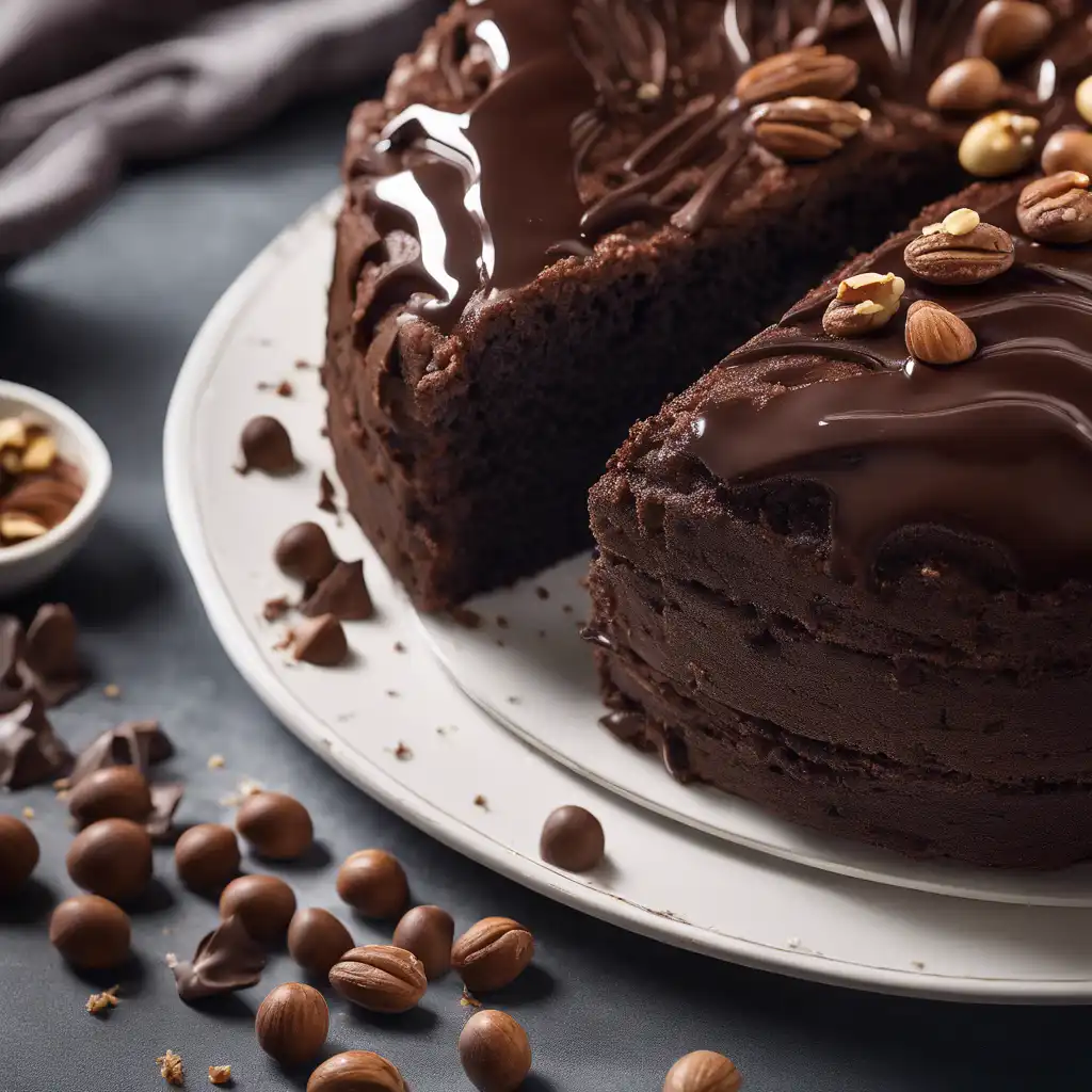 Chocolate Cake with Chocolate and Nut Filling