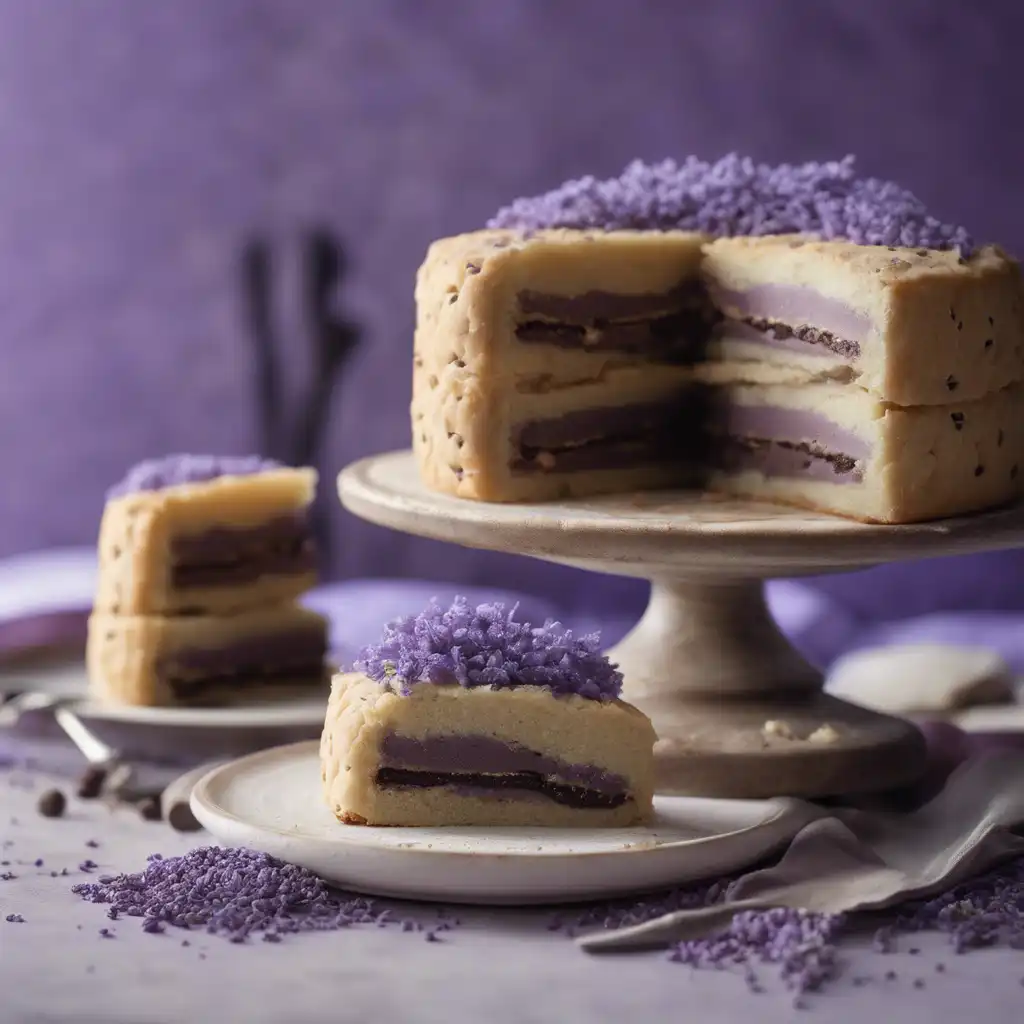 Lavender Shortbread Cake with Chocolate Filling