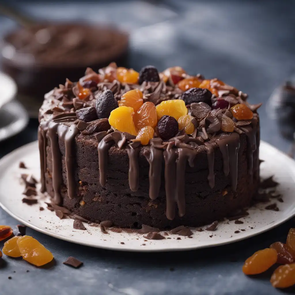 Chocolate Cake with Dried Fruit Filling