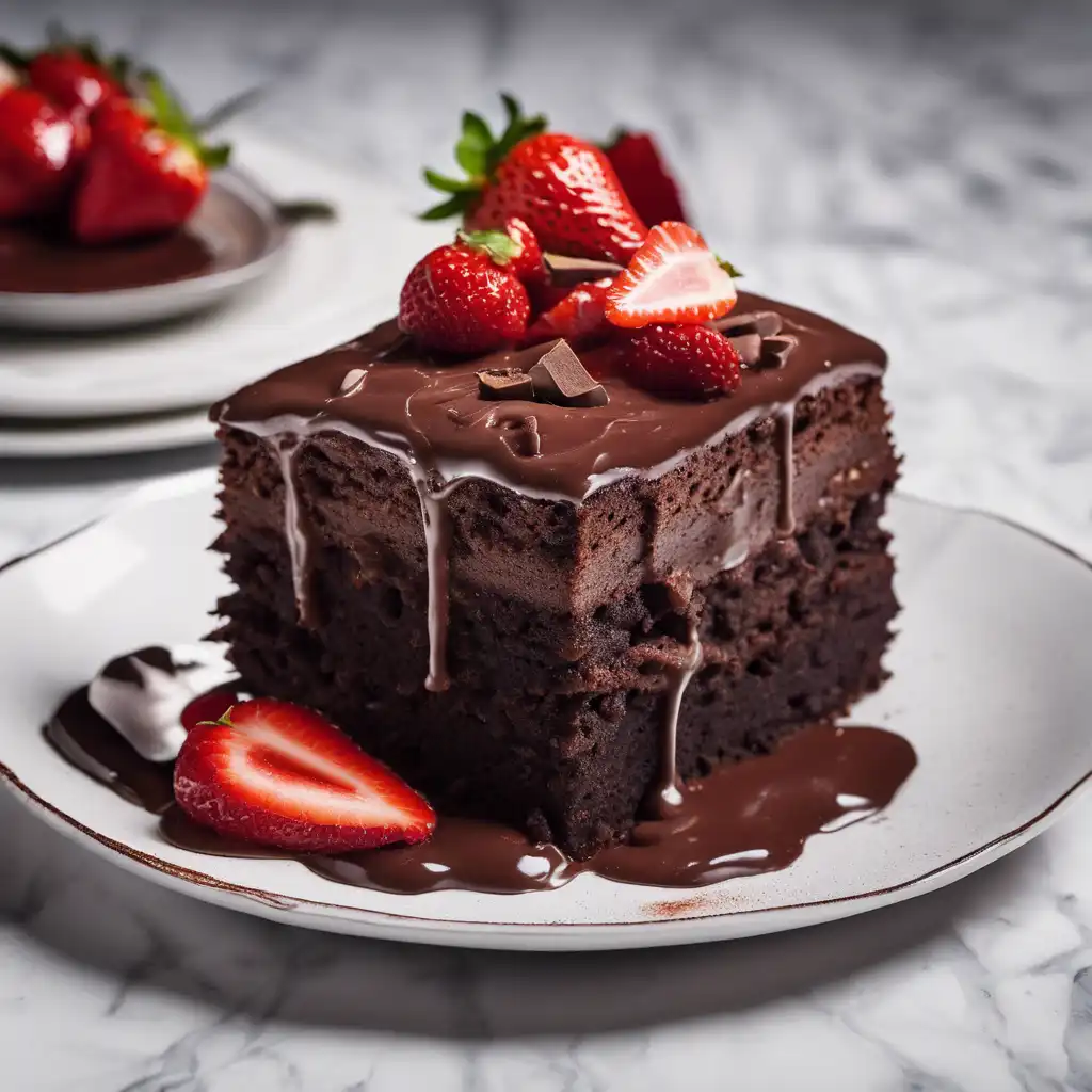 Chocolate Cake with Strawberry Topping