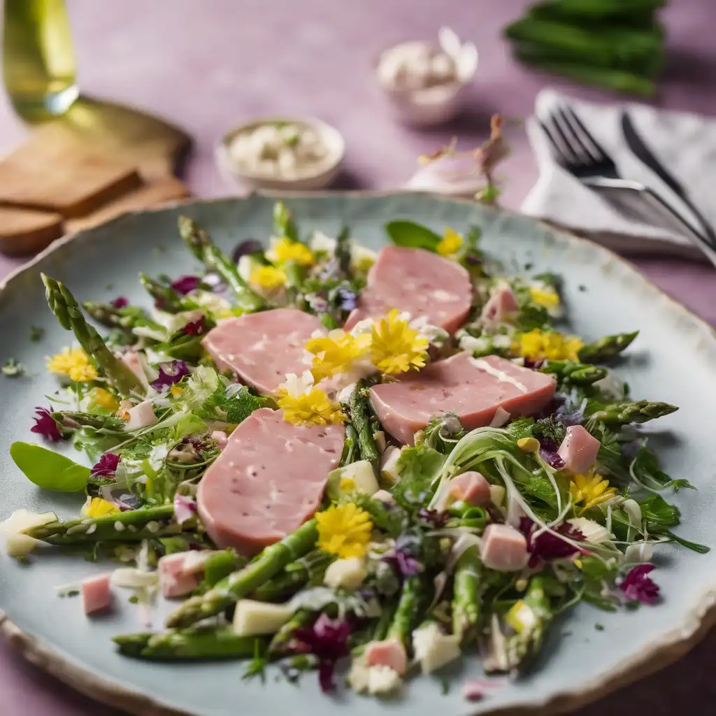 Asparagus and Flower Sprouts Salad with Mortadella