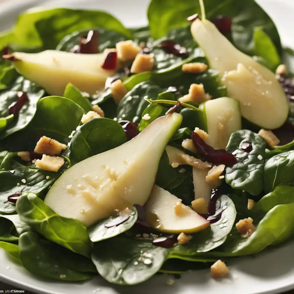 Spinach and Pear Salad with Balsamic Vinaigrette