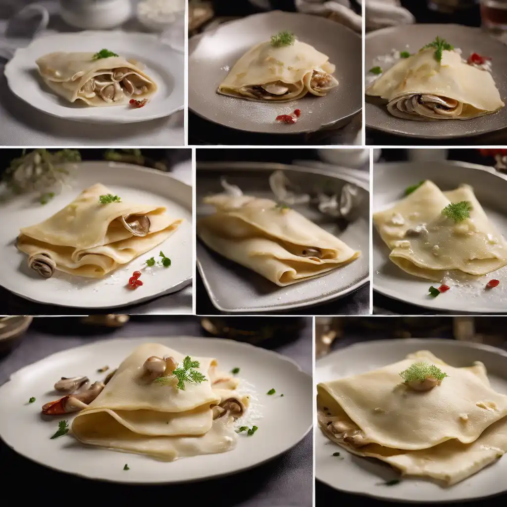 Basic Crepe with Crab and Mushroom Filling