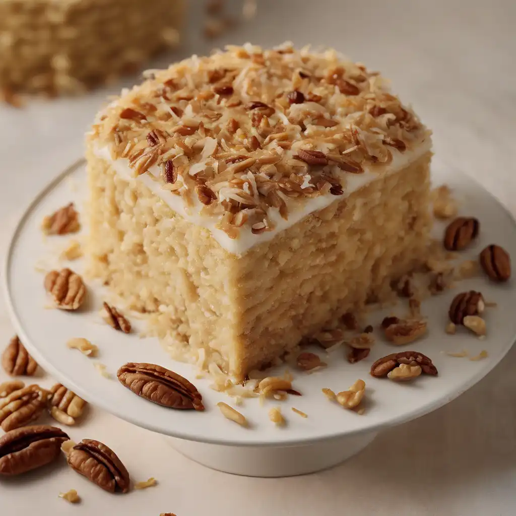 Peanut Cake with Coconut and Pecan Filling