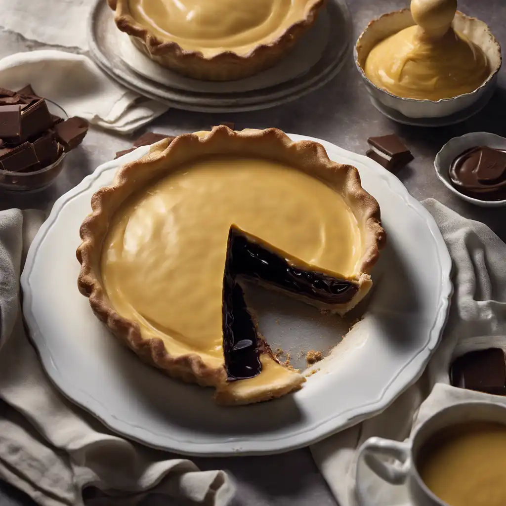 Custard Pie with Chocolate Filling