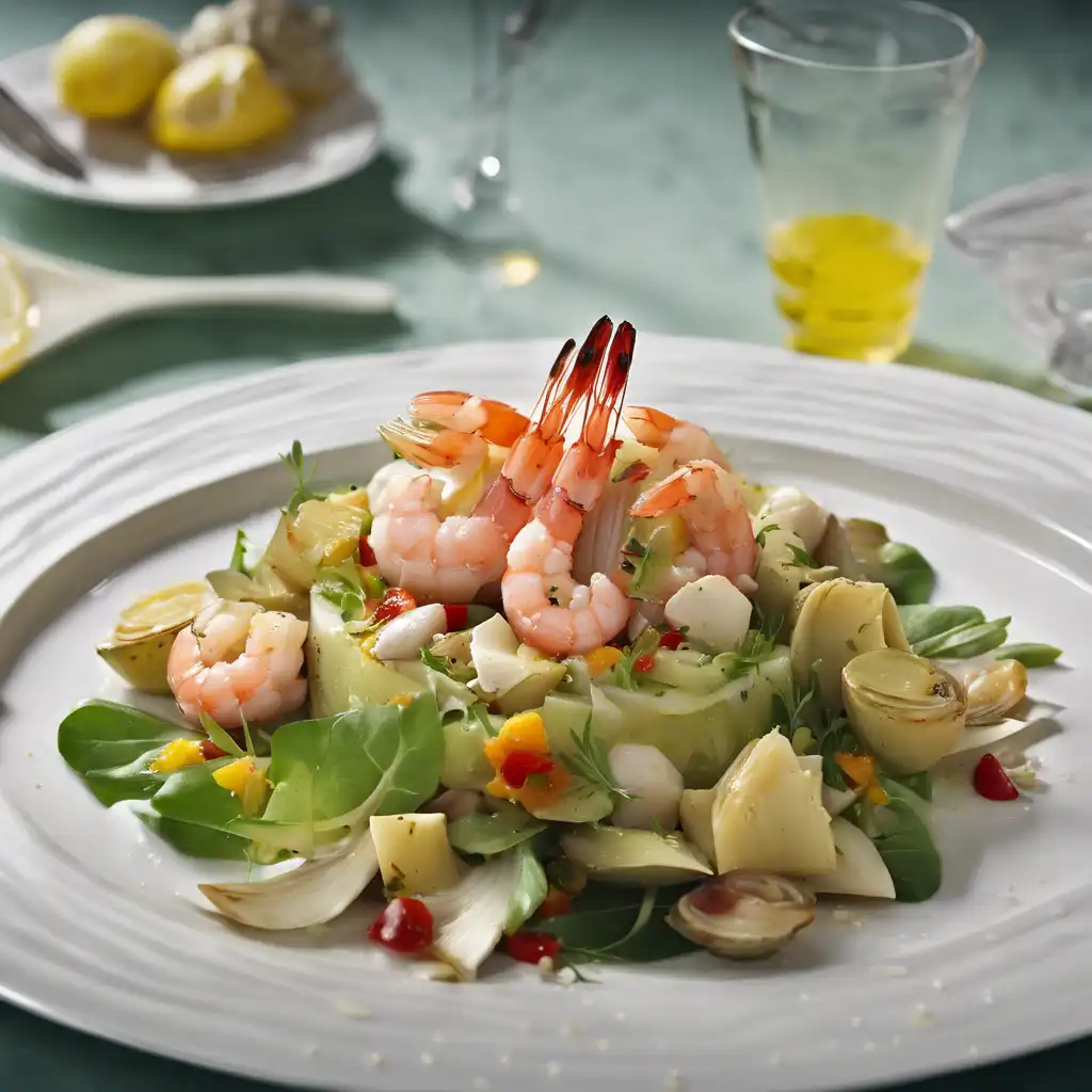 Shrimp Salad with Artichoke Bottom