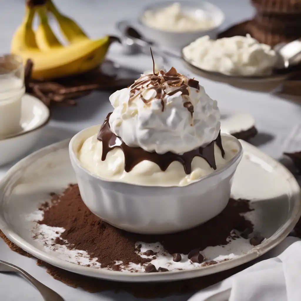 Coconut Pudding with Whipped Cream