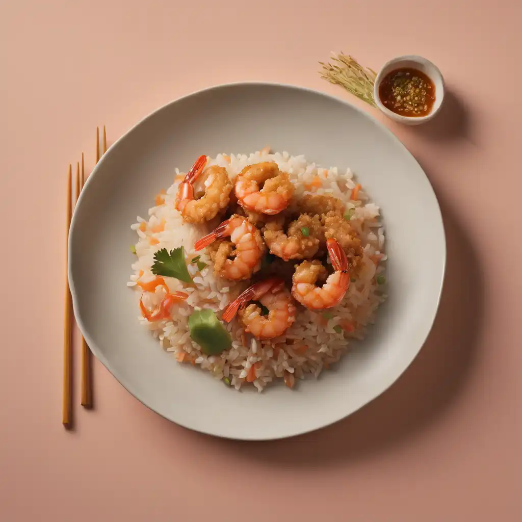 Whole Grain Rice with Shrimp Fritter