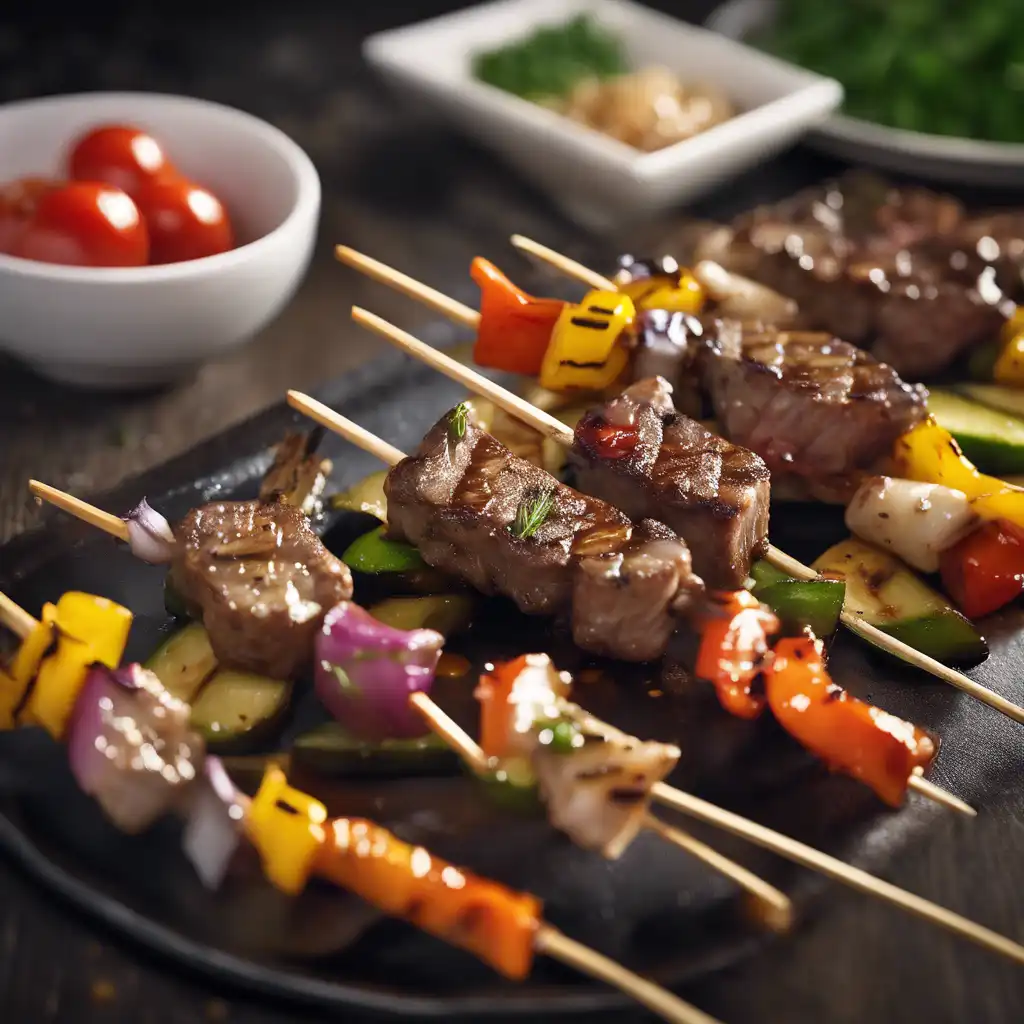 Lamb Chop and Vegetable Skewers