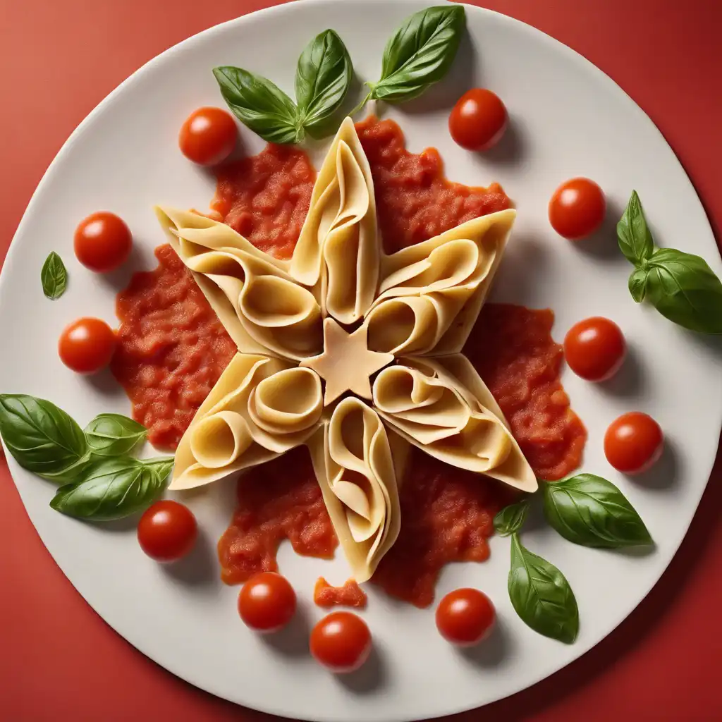 Star-Shaped Pasta, Tomato Sauce, and Tomatoes