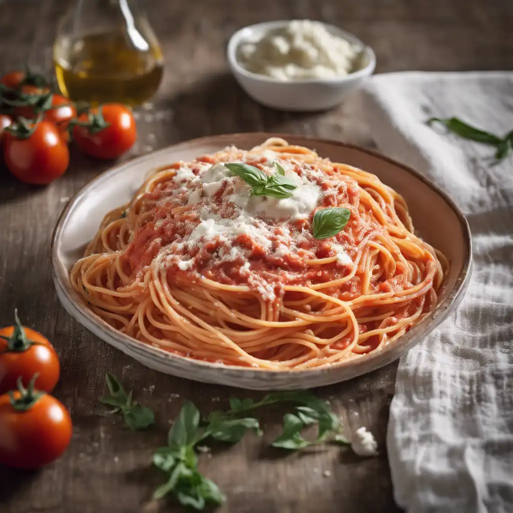 Spaghetti with tomato and ricotta sauce