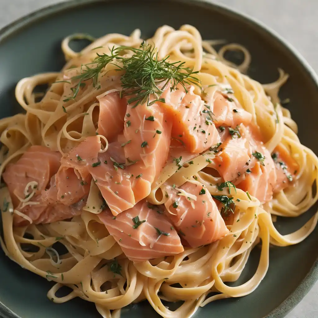 Smoked Salmon Pasta with Fettuccine